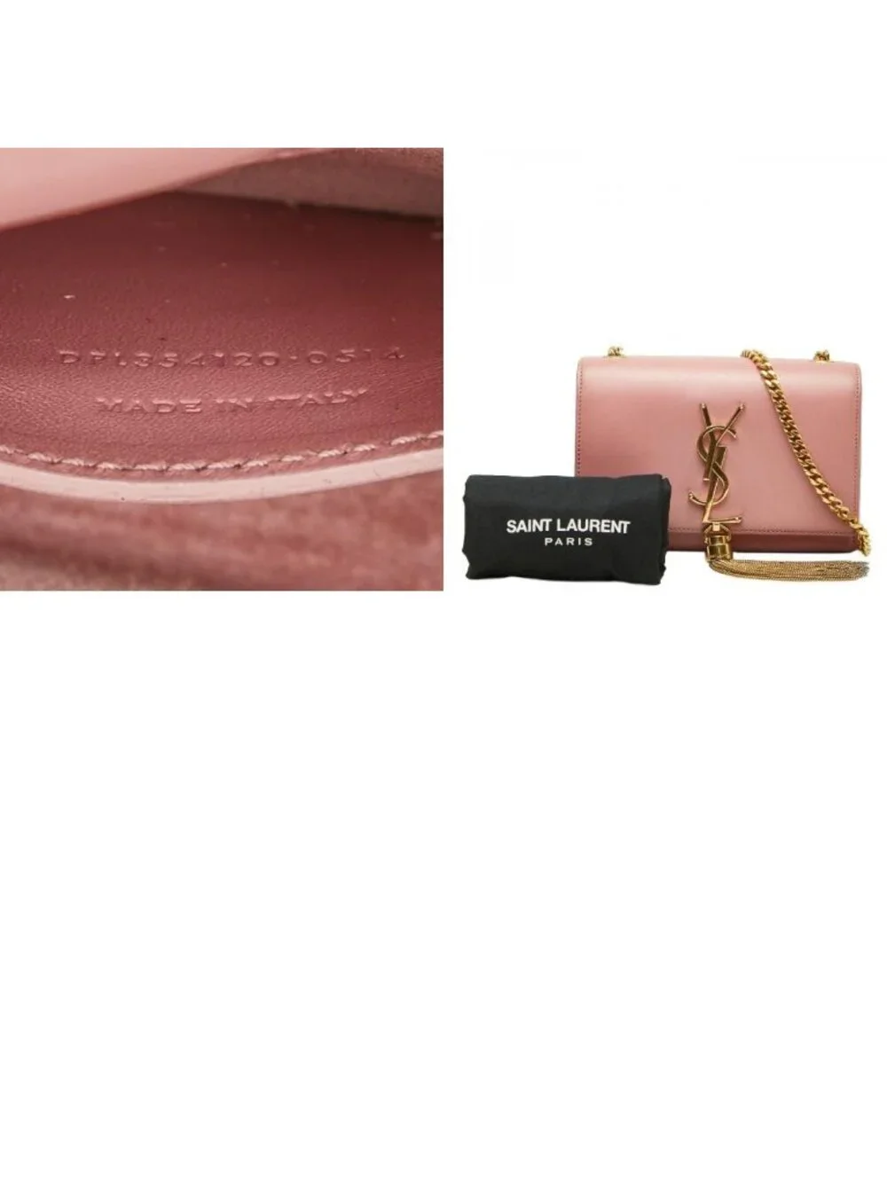 Saint Laurent YSL Monogram Classic Kate Small Mini Chain Shoulder Bag Pink